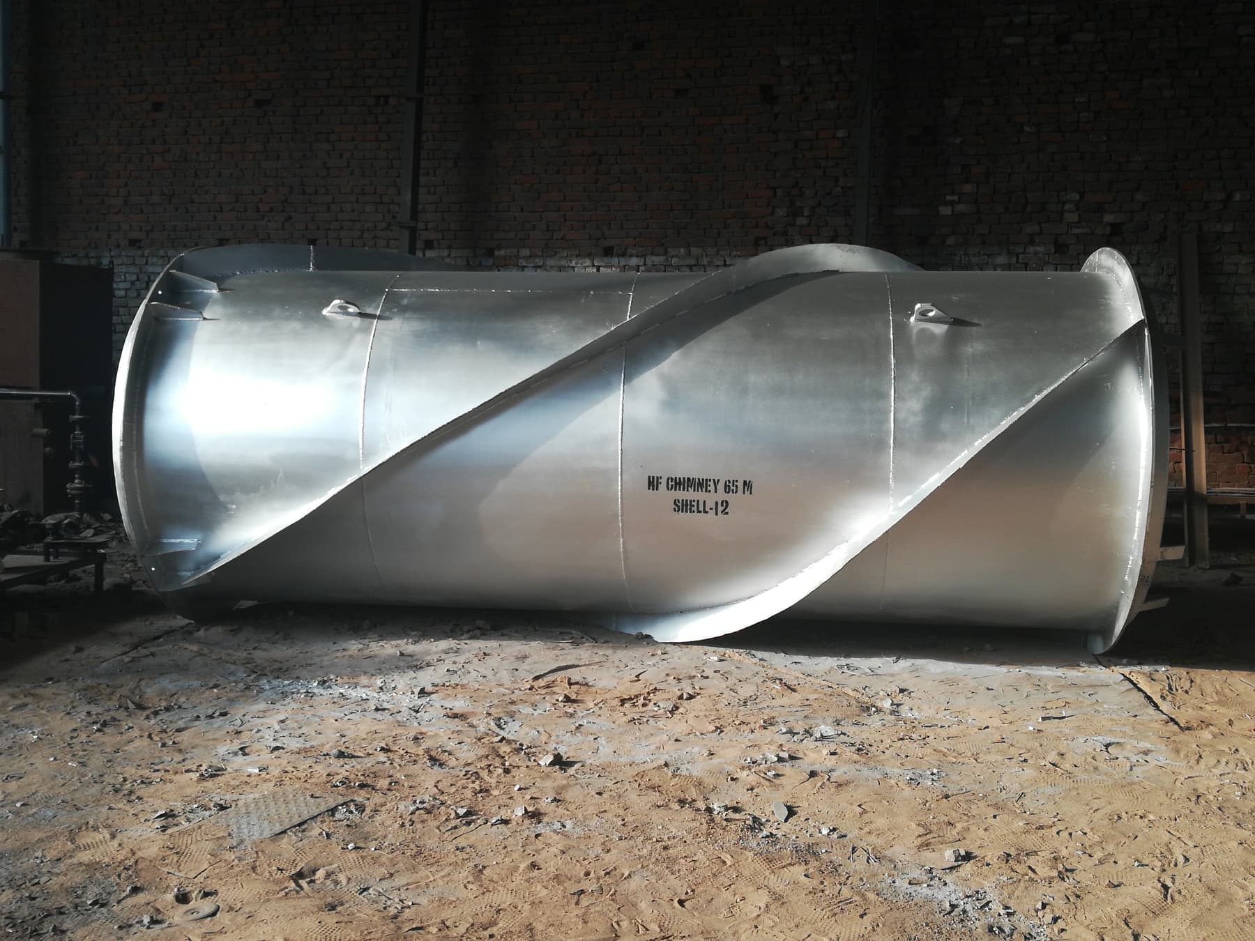 Stainless steel chimney shell fabricated by Apex Thermotech